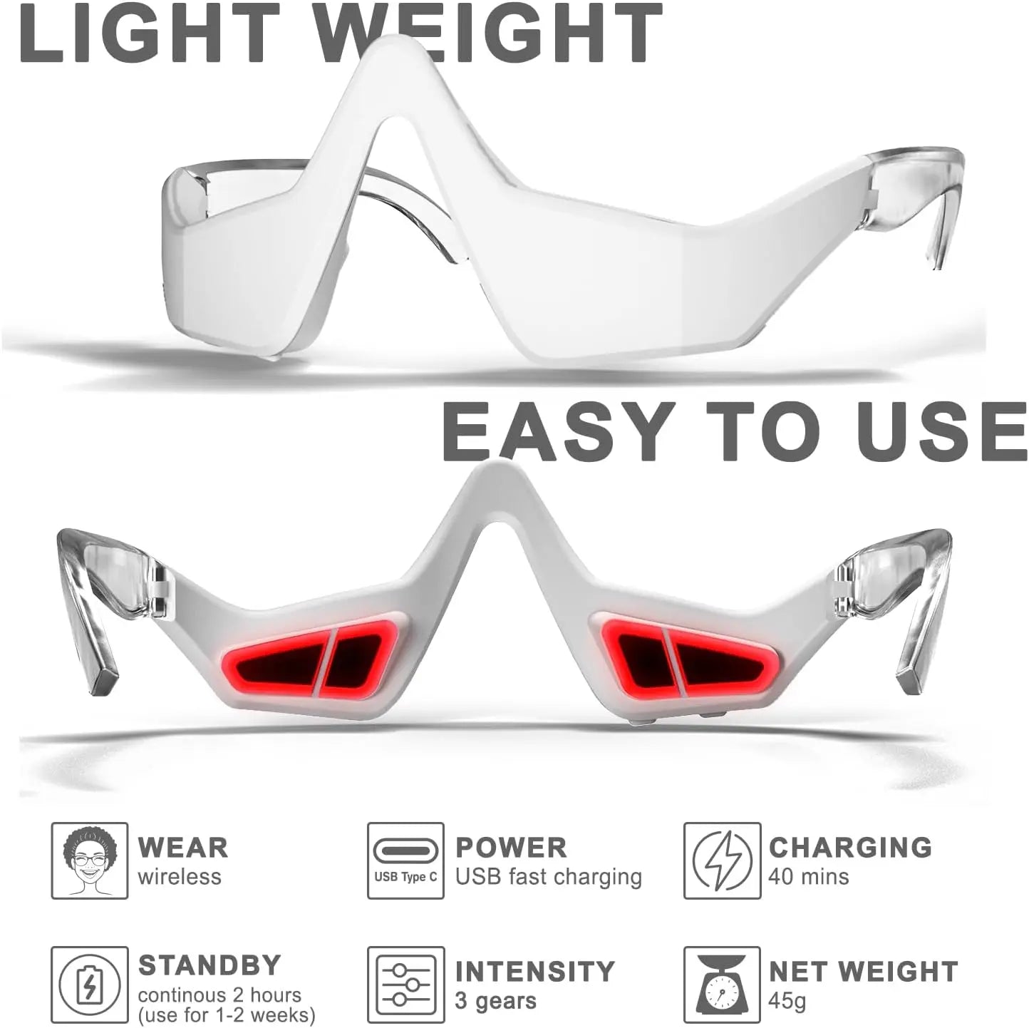 NovaGlow Under Eye Red Light Therapy Massager Glasses - NovaGlow™