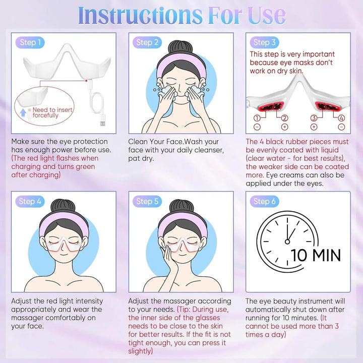 NovaGlow Under Eye Red Light Therapy Massager Glasses - NovaGlow™