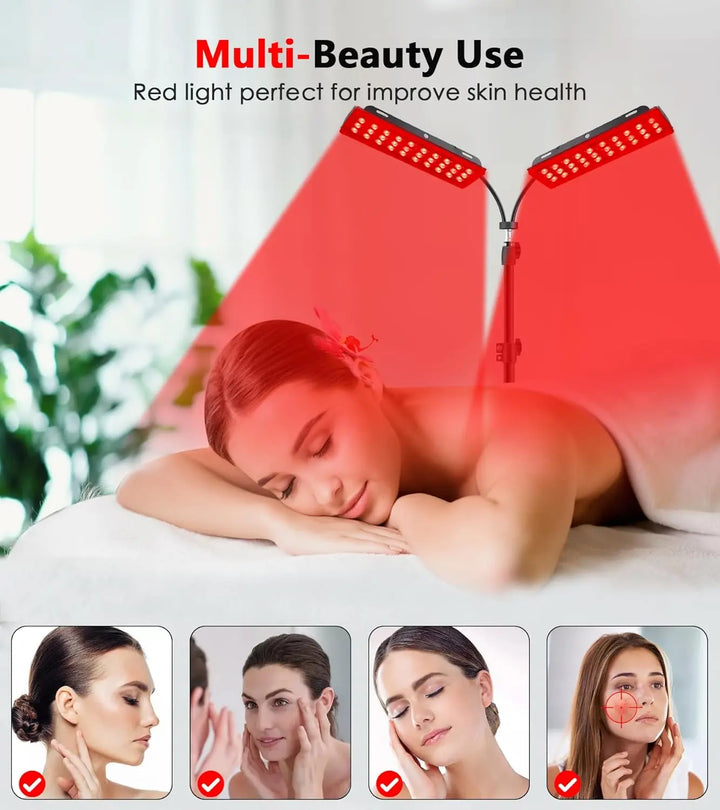NovaGlow Dual-Head Tripod Red Light Therapy Lamp - NovaGlow™